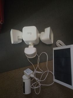 Ring solar flood light and stand up cam