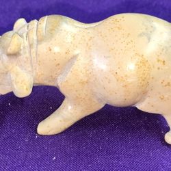 Vintage Hand-Carved Stone Hippopotamus figurine, likely originating from Kenya. L3F093