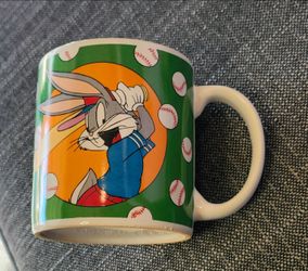 1994 Warner Bros WB Looney Tunes Bugs Bunny Baseball Ceramic Mug