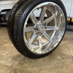 22x12 Brand New Wheels Never Used With Used Great Shape Tires Six Lug Universal Finance Available