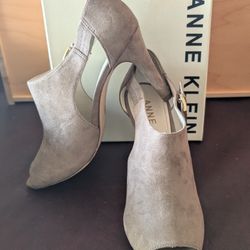 Anne Klein Ankle Peep Toe Heels 