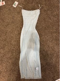 Baby blue skit long dress