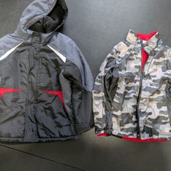 Kids Winter Snow Jacket With Fleece Under Jacket