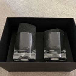 Orrefors Double Old Fashion Golf Crystal Glasses by Martti Rytkönen 