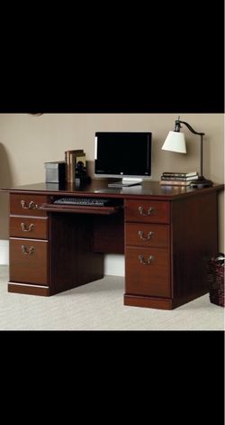 Used Classic Cherry Finish Office Desk For Sale