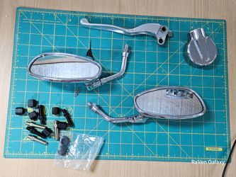 Honda VTX1800 Motorcycle Parts Bundle – Mirrors, Lever, Chrome Cover & Hardware