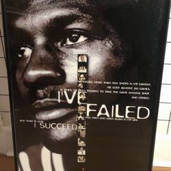 RARE Michael Jordan “I Succeed” 1998 Poster Professionally Framed 