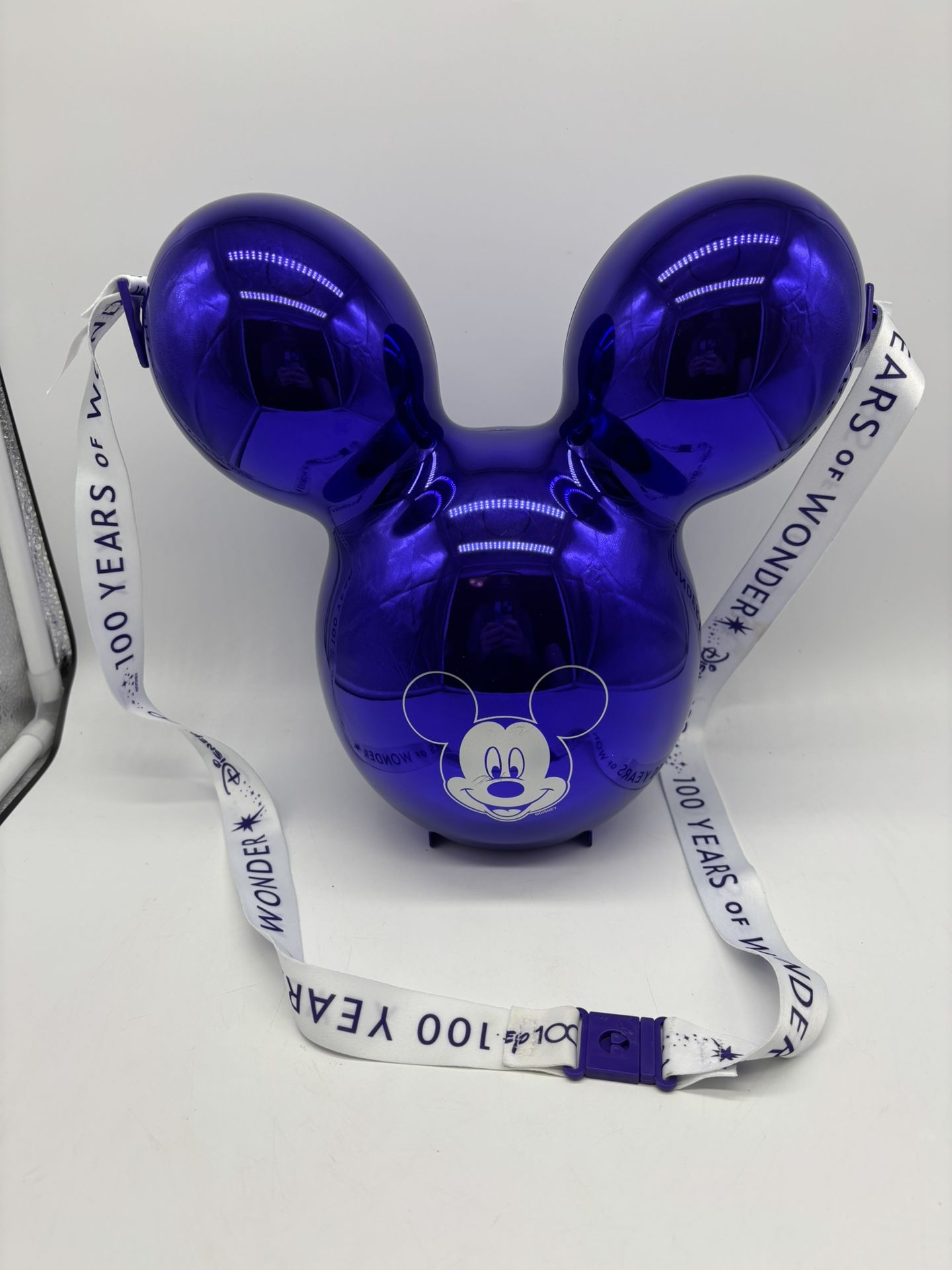 Disney Parks 100th Anniversary Mickey Mouse Purple Chrome Balloon Popcorn Bucket