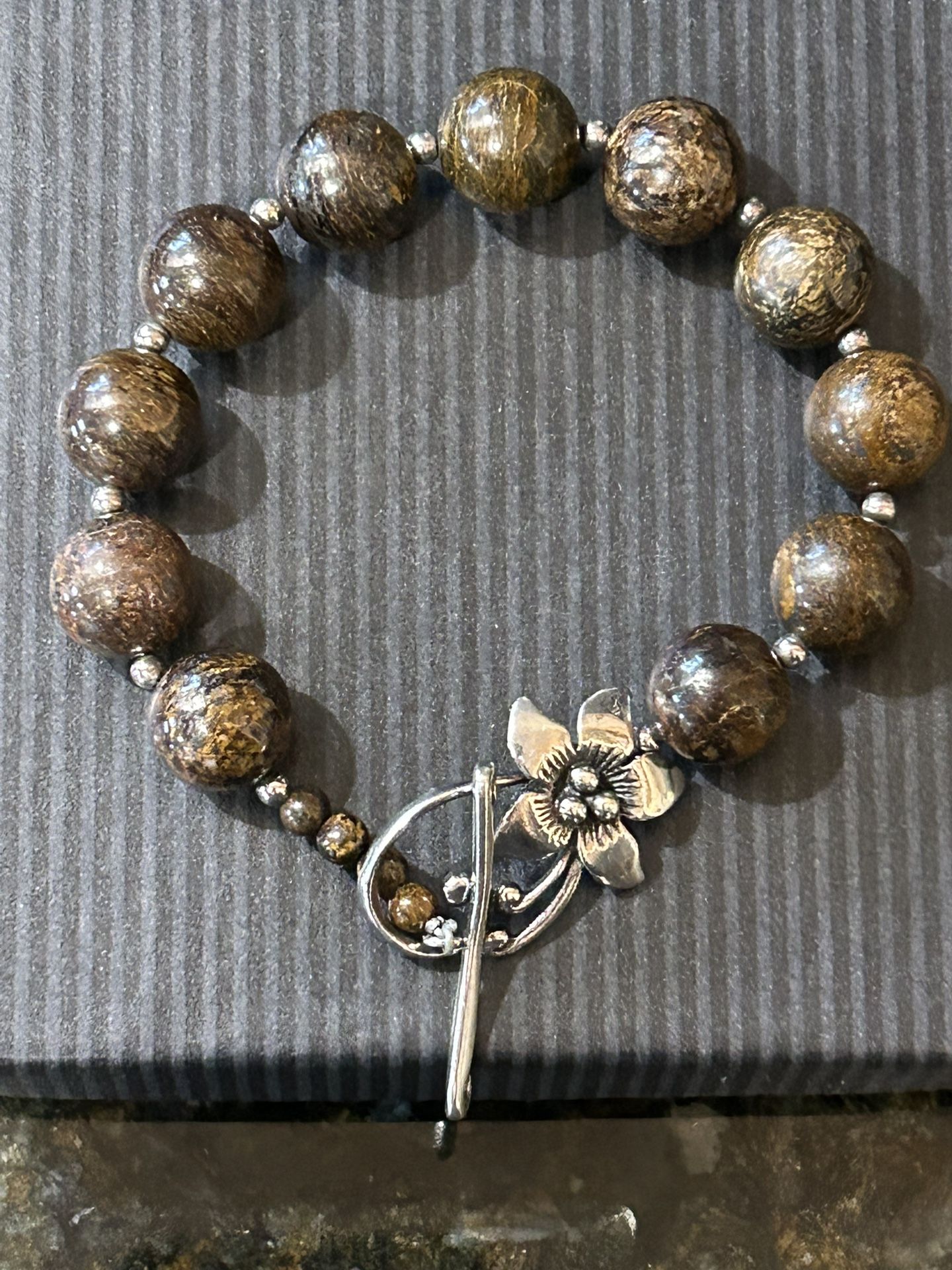 Silpada Bronzite/ Sterling Bracelet. 