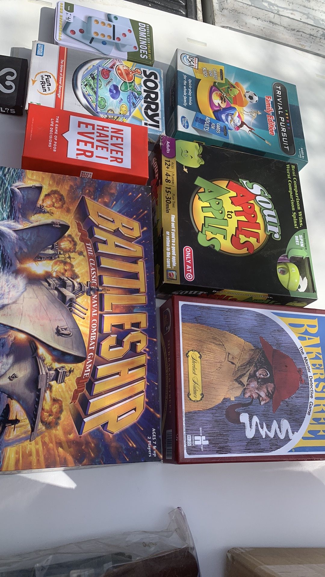 Eight different Family board games in excellent condition. 