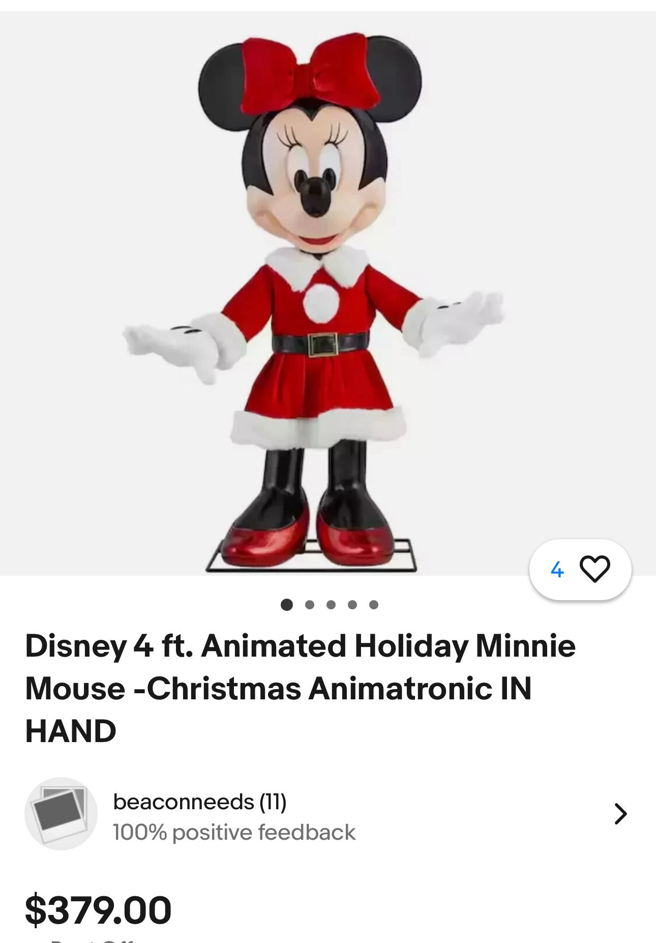 Minnie Mouse Holiday Animatronic