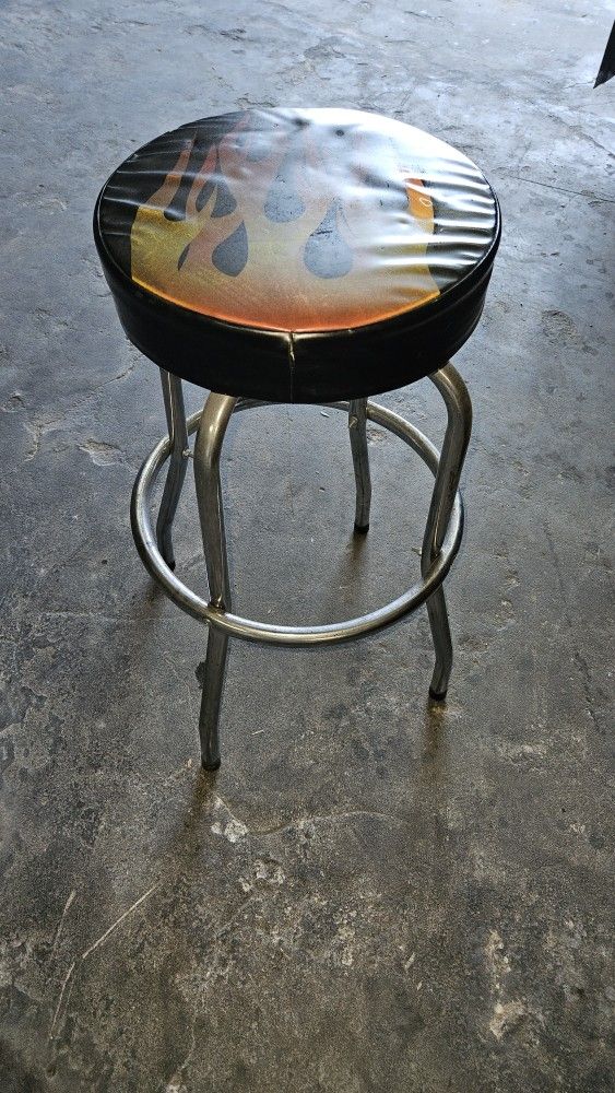 Flaming Spinning Bar Stool