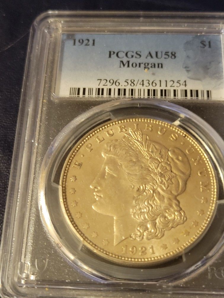 1921 Morgan Dollar Certified AU58 PCGS