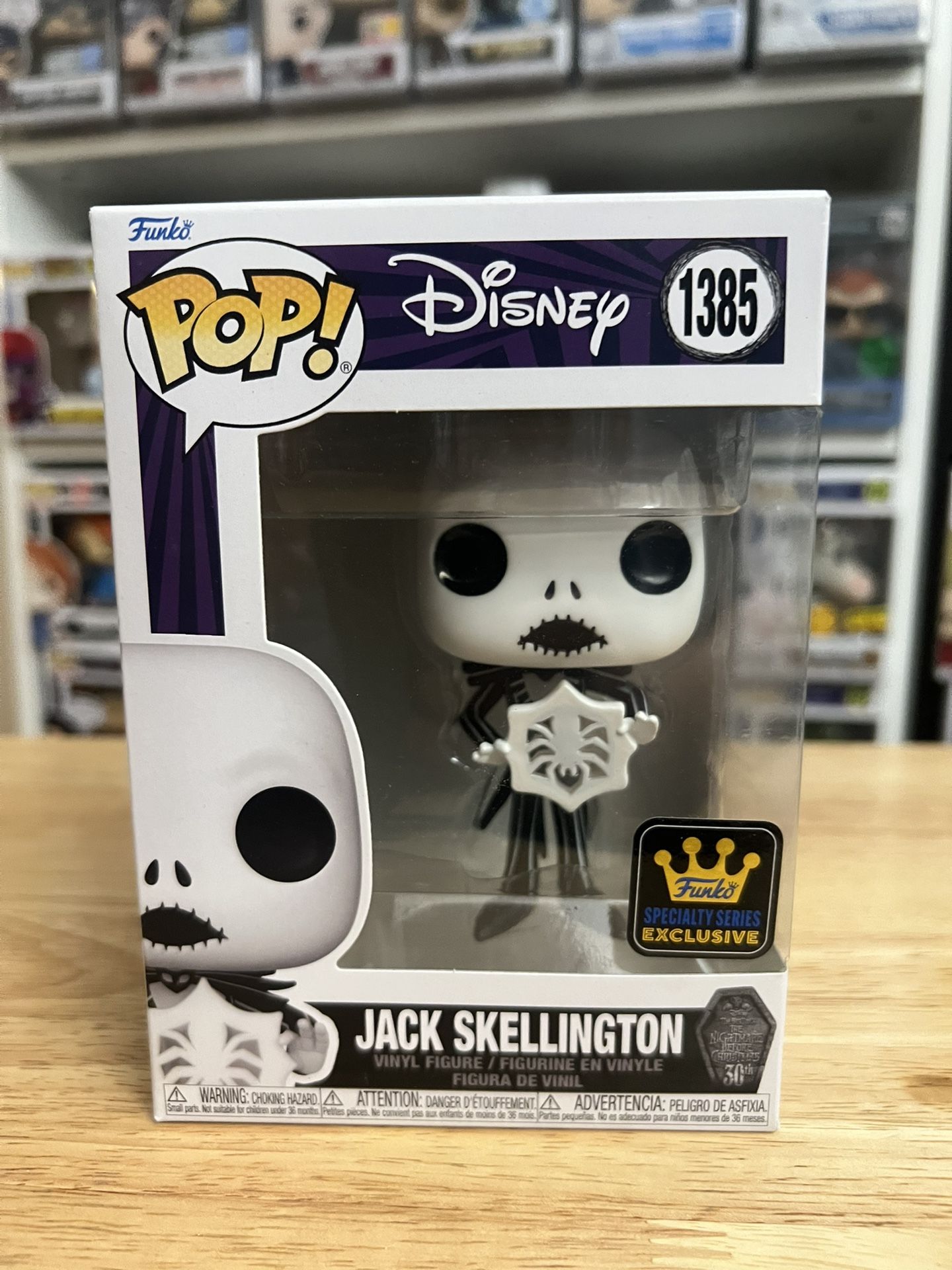 EXCLUSIVE Jack Skellington w/ Spider Snowflake Funko Pop #1385 Disney Christmas