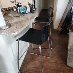 IKEA Bernhard Counter Height Bar Stools – Black / Chrome – Set of 2