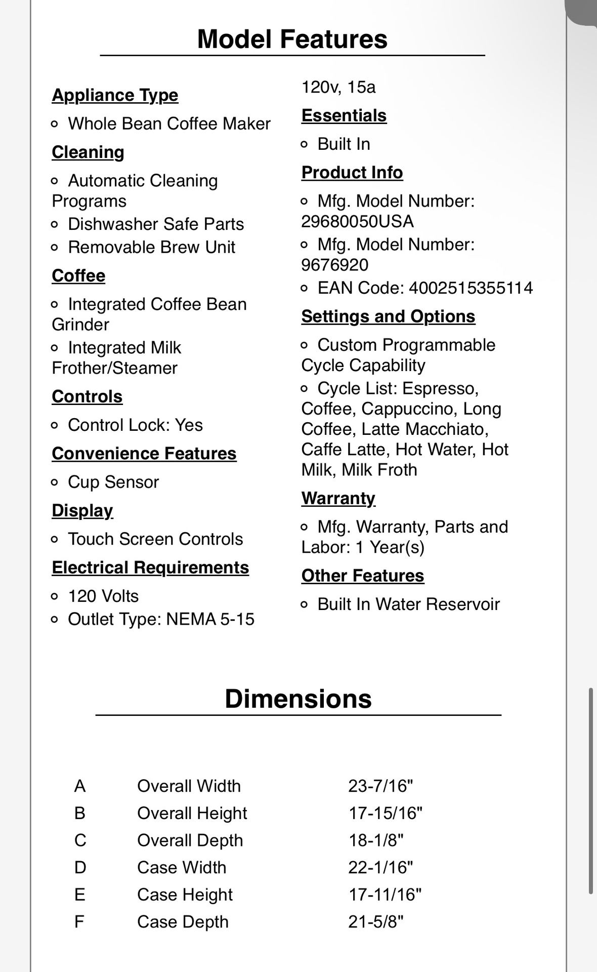 Miele Built In Coffee Machine