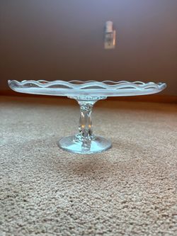 Vintage Clear Glass Pedestal Cake Stand