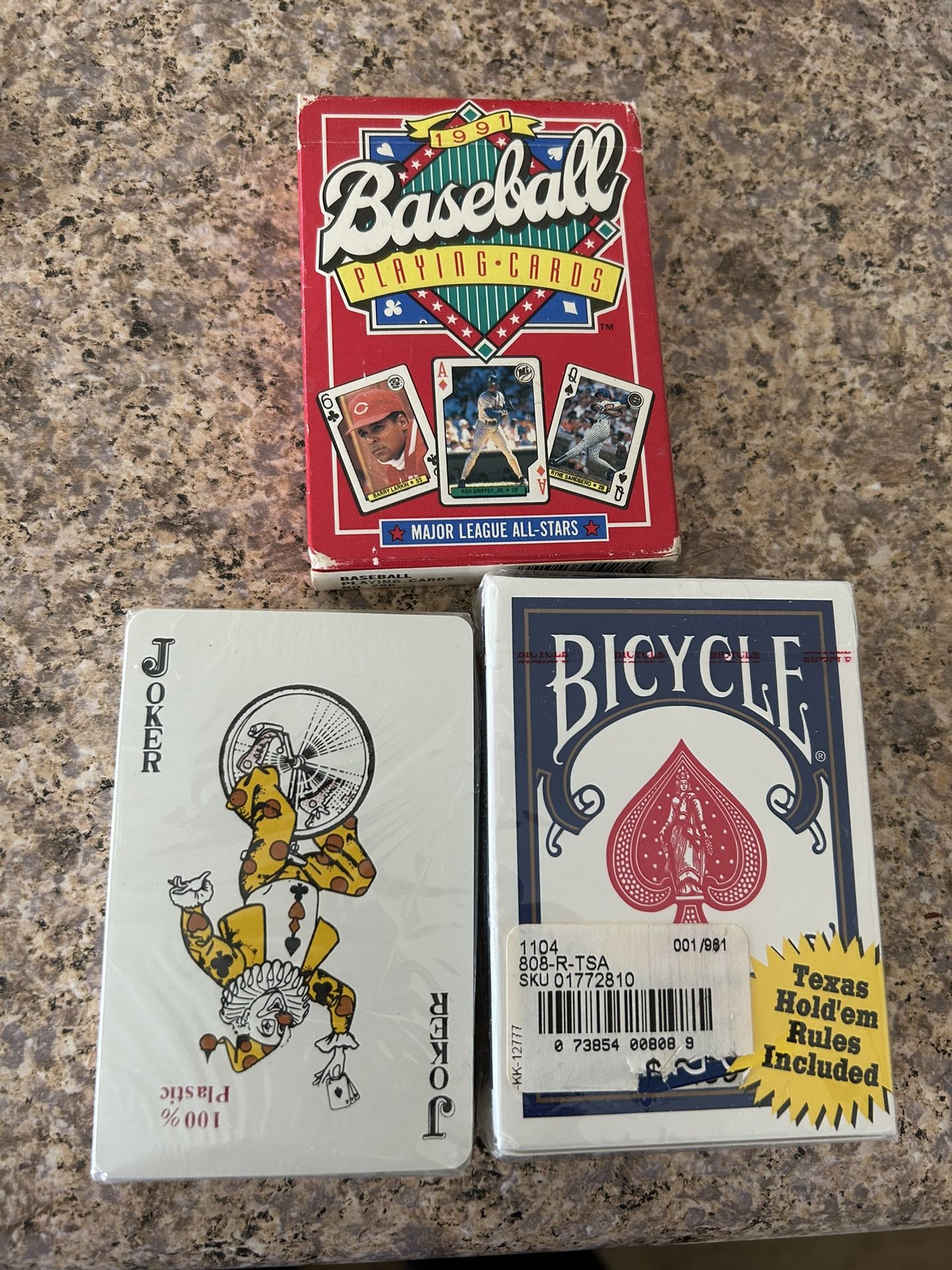 Three decks of playing cards