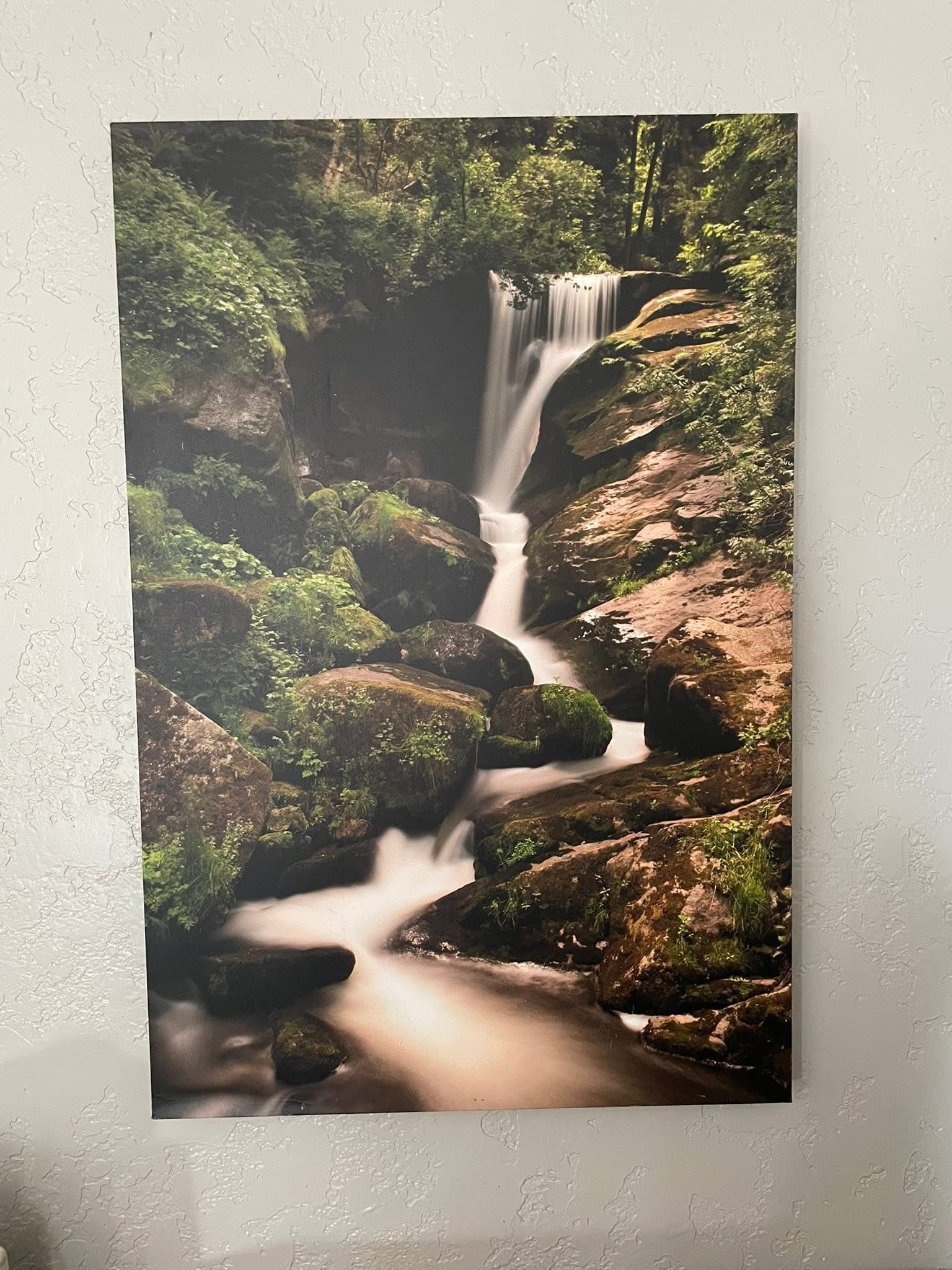 Waterfall Through the Mountains Canvas
