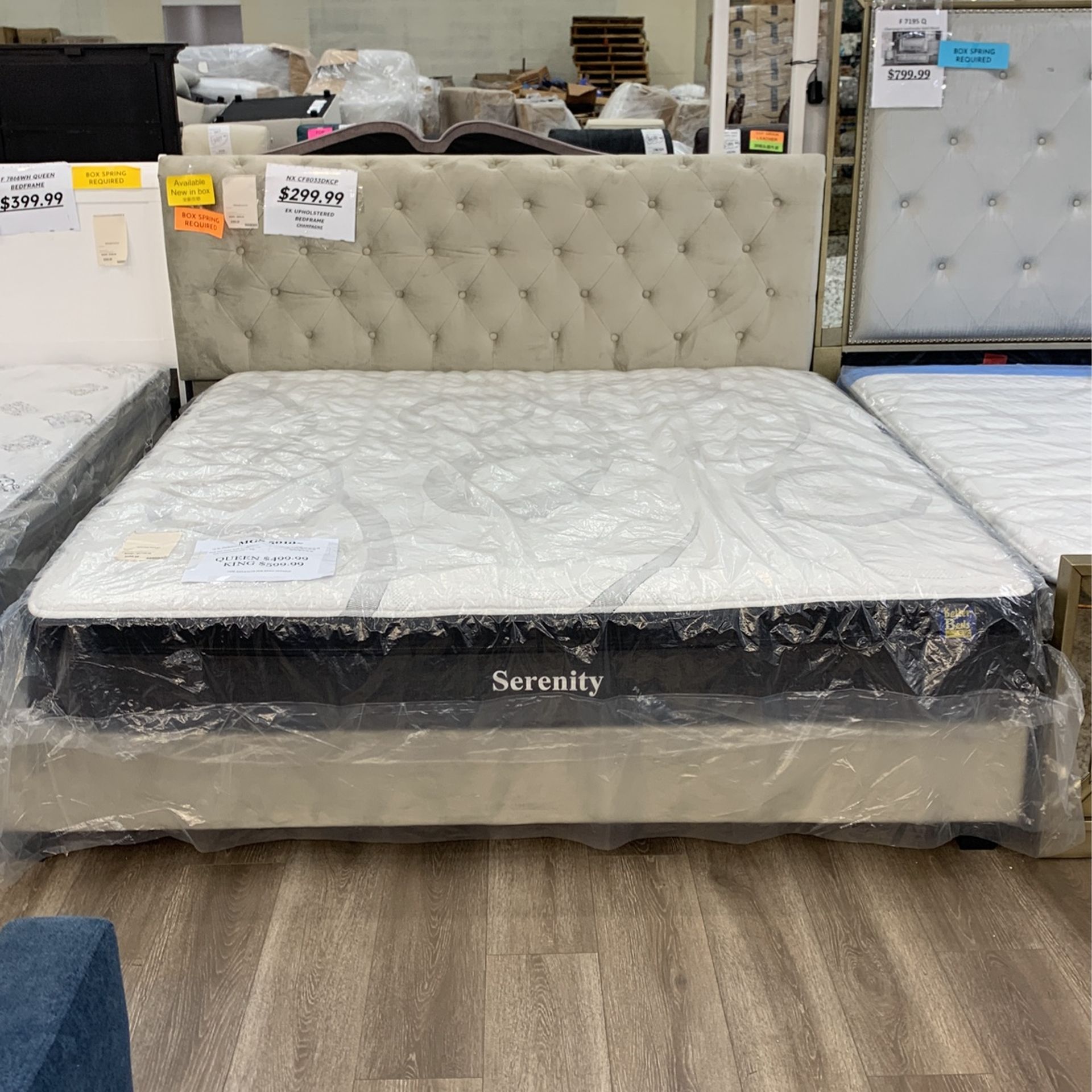Champagne Upholstered Bedframe 