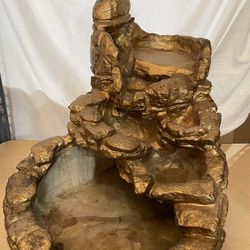 Vintage Heavy Mid Century Tabletop Waterfall Fountain With Brand New Pump