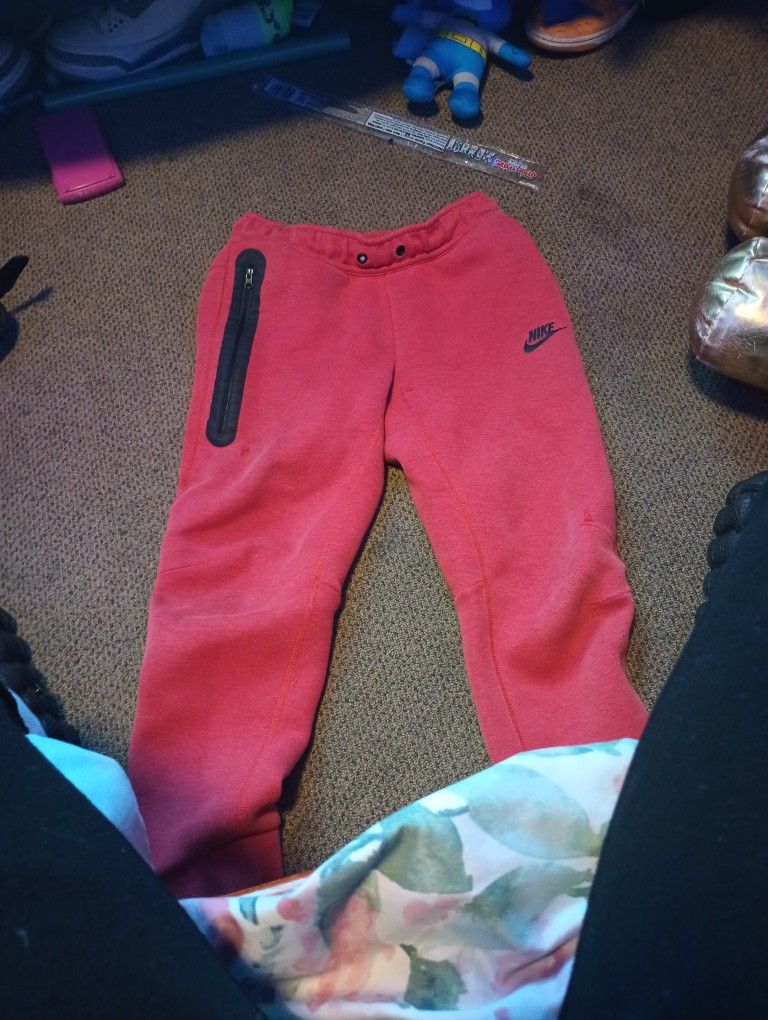 Red Nike Tech Joggers Size Medium