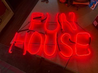 Fun House Neon Halloween Sign LED Light Up Haunted House