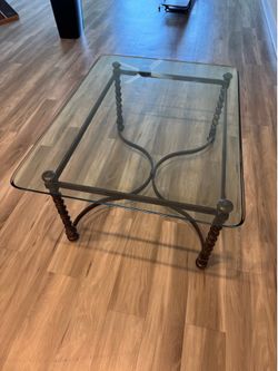Glass coffee table