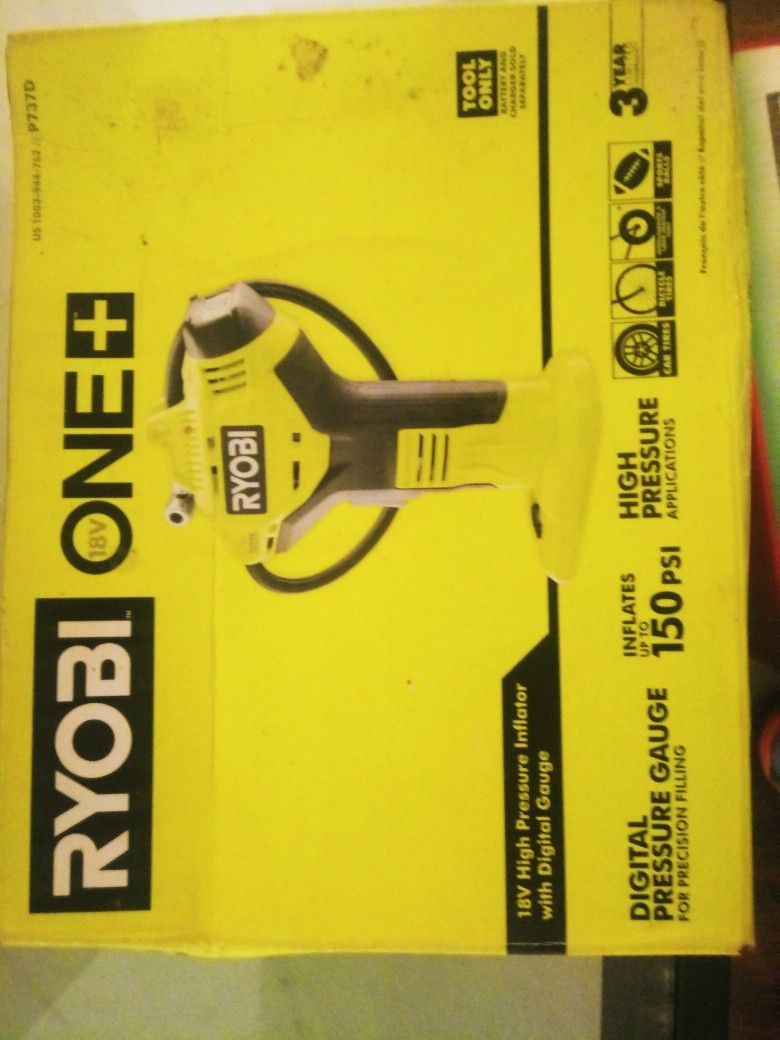 Ryobi 18v Pressure Inflator With Digital Pressure Gauge