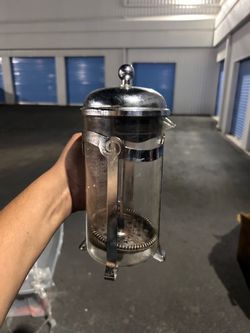 French Press Coffee Maker Chrome Glass