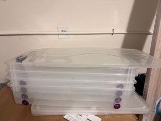 5 sterilite under bed plastic storage for clothes 60qt 57 liter  clearview latch