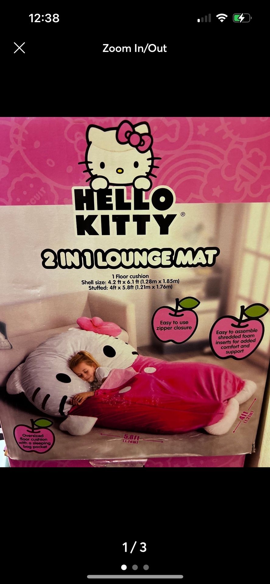 Hello Kitty Oversized Floor Lounger and Nap Mat
