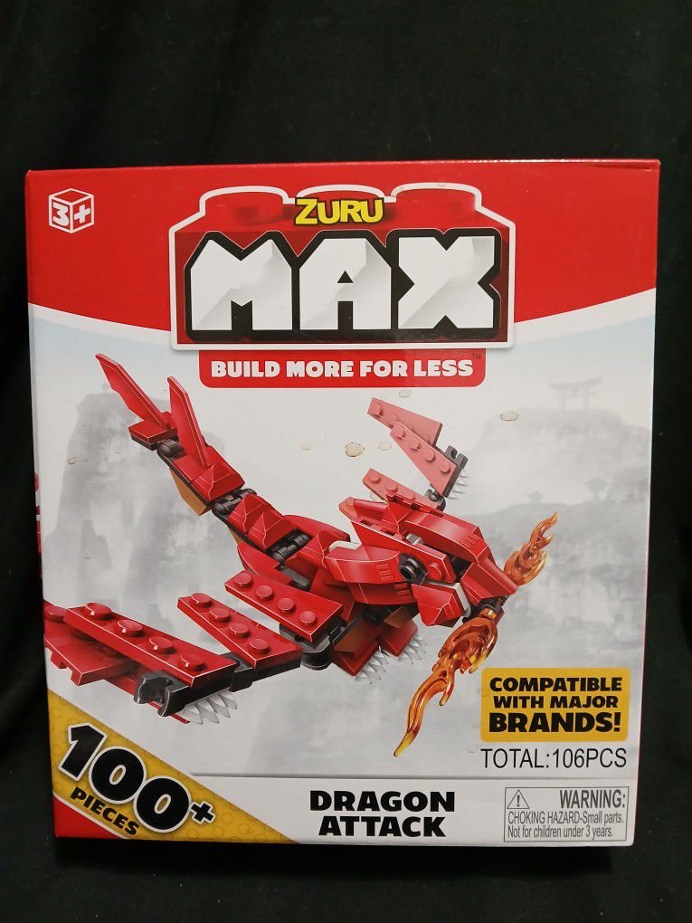 Zuru Max Build More Dragon Attack Construction Set 100+ Pieces New 