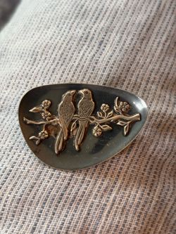 sterling made in Israel lovebirds brooch or necklace