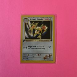 1st Edition Blaine’s Dodrio 32/132 Pokemon Card from Gym Challenge Set