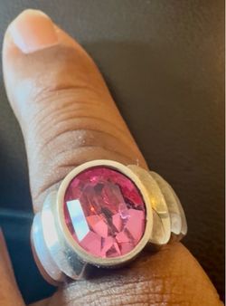 Sterling Silver Ring with pink stone
