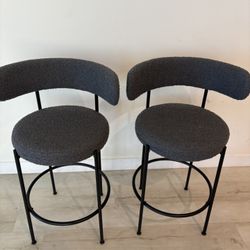 2 Gray/black Bar Stools 
