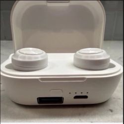New— Azzaro wireless earbuds white