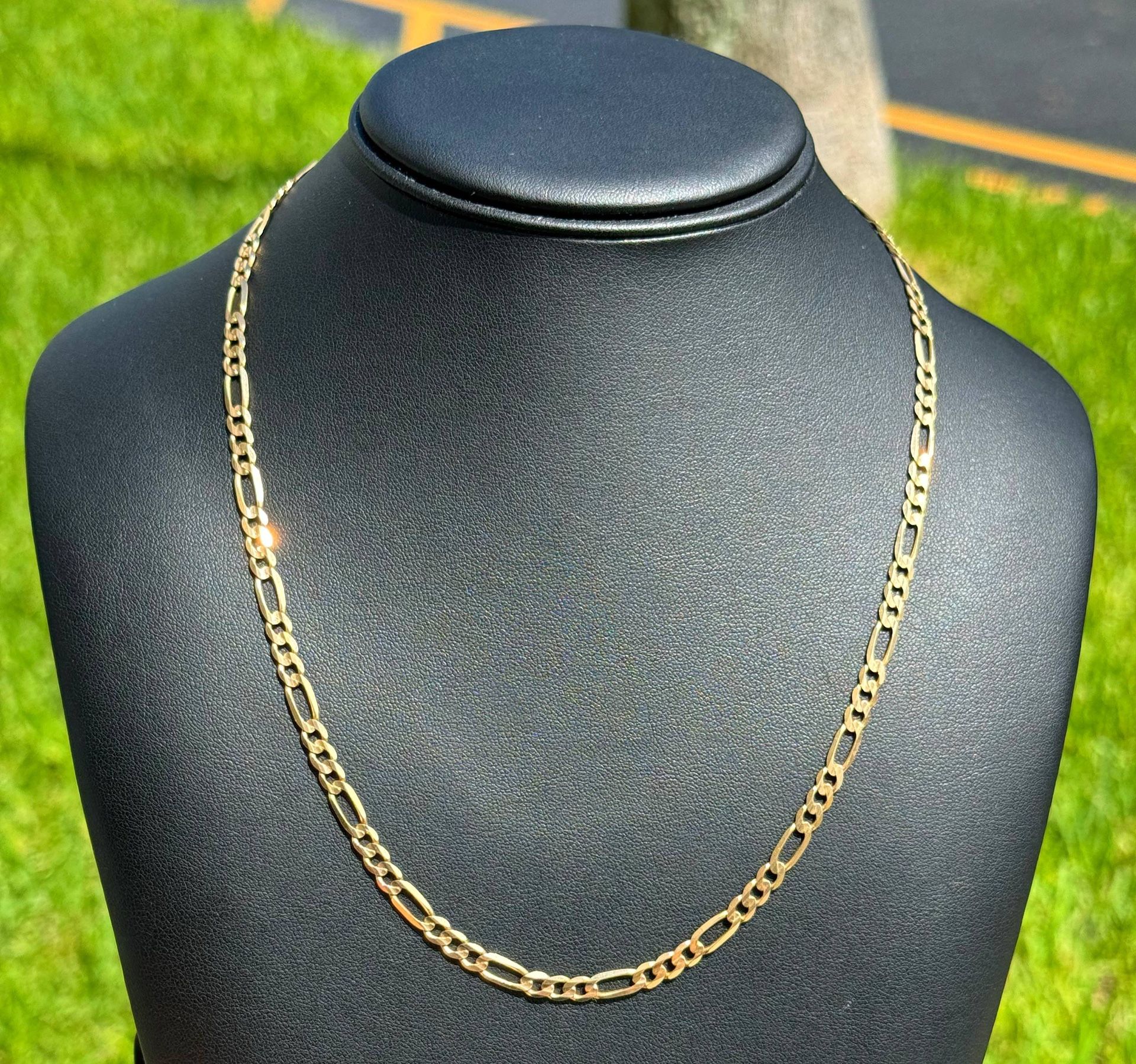 Jewelry 14k solid yellow gold Figaro link chain necklace 24.50” 4.50mm