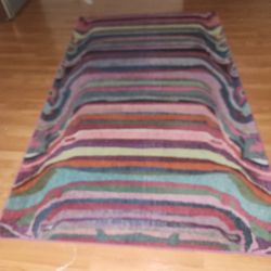Unique Loom Chromatic Collection, Modern Colorful Striped & Vibrant Abstract Area Rug.