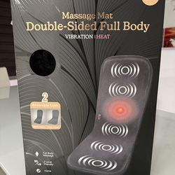 New Massage Mat Double-Sided Full Body, 5 vibrating motors and optional soothing heat. Perfect for stress relief, muscle relaxation.