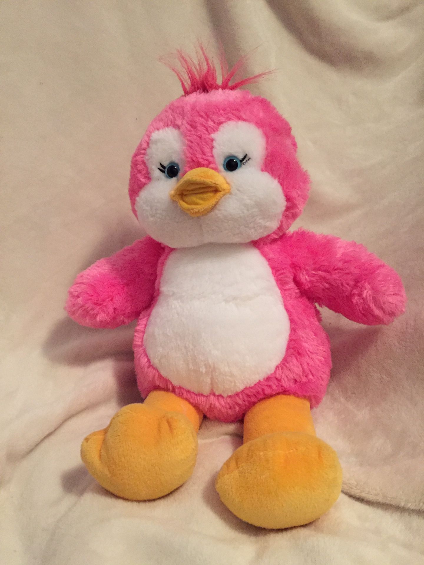 Build A Bear Pink White Orange Chilly Cheeks Penguin 15" Plush Stuffed Animal