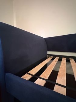 dark blue twin bed frame