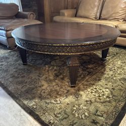Round Wooden Coffee Table 