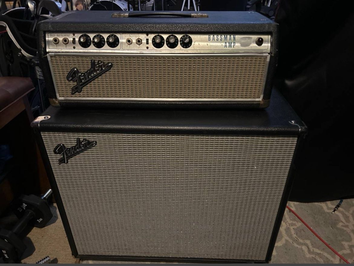 Vintage Fender Bassman Amp And Bassman 115 Cabinet