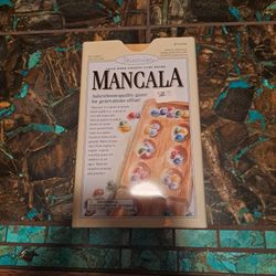 Mancala Solid Wood Folding Game 48 Gemstones Complete 2005