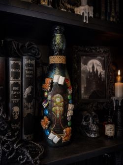 Goth library academic display bottle