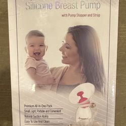 NatureBond Silicone Breast Pump with lid, Stopper, Strap, Pouch. Breastfeeding Essential Premium Set. 3.4oz 100ml - NEW