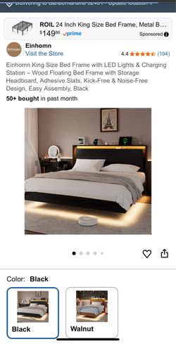 King Size Bed Frame with.  LED lights.