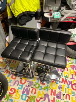 Bar Stools  Bar Chairs Counter Height Adjustable Swivel Stool w/ Back PU Leather